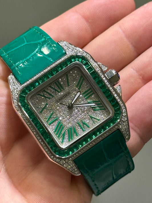 CARTIER SANTOS 100 XL CUSTOM DIAMOND